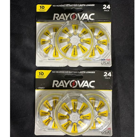 Rayovac Hearing Aid Batteries Size 10 Yellow-Two 24 Packs - Picture 1 of 3